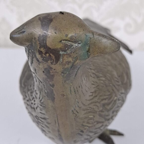 Brass Pheasant Bird Free Standing Carved Detail Vintage MCM Figurine - Picture 12 of 14